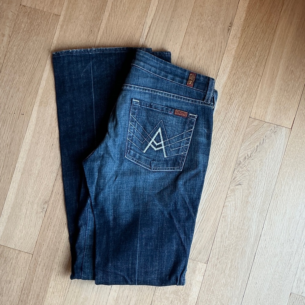 7 For All Mankind Dark Blue Boot Cut Jeans